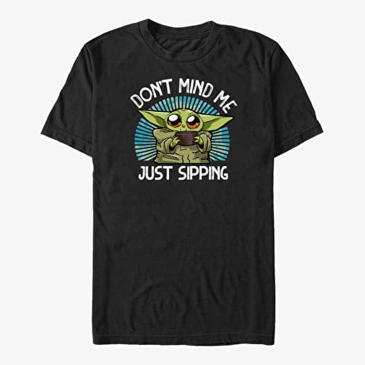 Majica Merch Star Wars: The Mandalorian - Just Sipping Unisex T-Shirt Black