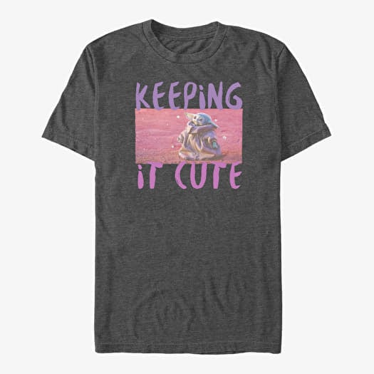 Merch Star Wars: The Mandalorian - Keeping It Cute Unisex T-Shirt Dark Heather Grey