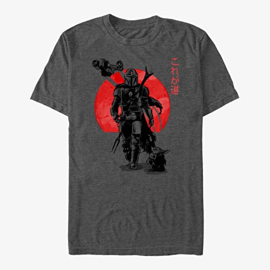 T-shirt Merch Star Wars: The Mandalorian - MANDOLORIAN SUMI INK Unisex T-Shirt Dark Heather Grey