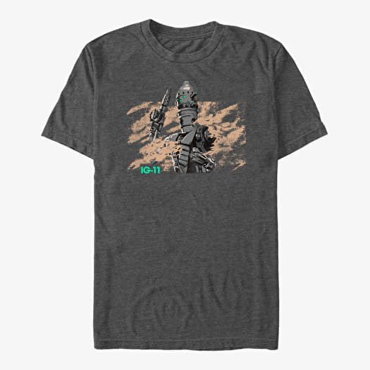 T-shirt Merch Star Wars: The Mandalorian - IG11 Droid Unisex T-Shirt Dark Heather Grey