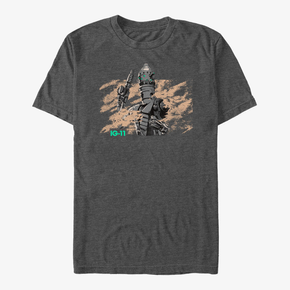 T-Shirts Merch Star Wars: The Mandalorian - IG11 Droid Unisex T-Shirt Dark Heather Grey