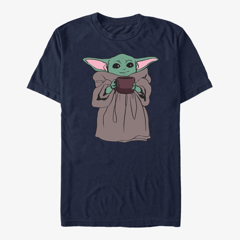 Trička Merch Star Wars: The Mandalorian - Tea Drinker Unisex T-Shirt Navy Blue