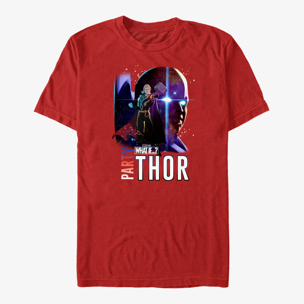majice kratkih rukava Merch Marvel What If...? - Watcher Party Thor Unisex T-Shirt Red