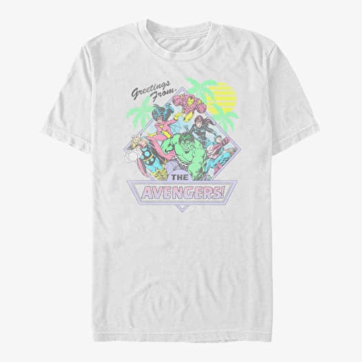 T-shirt Merch Marvel Avengers Classic - Vacay Avengers Unisex T-Shirt White