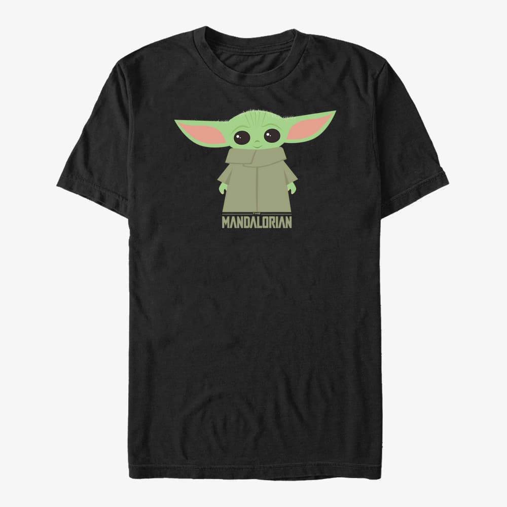 majice kratkih rukava Merch Star Wars: The Mandalorian - The Child Cute Stance Unisex T-Shirt Black