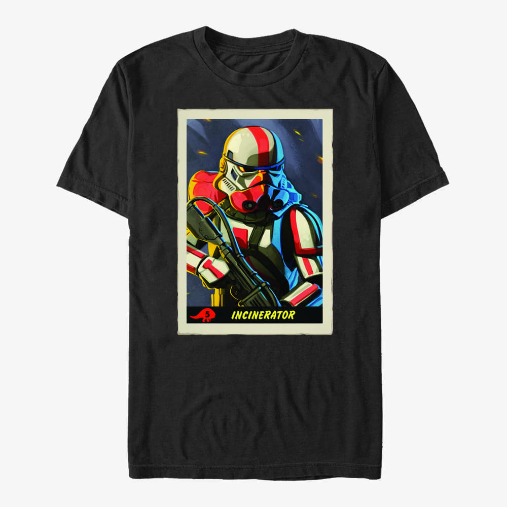 Pólók Merch Star Wars: The Mandalorian - Incinerator Card Unisex T-Shirt Black