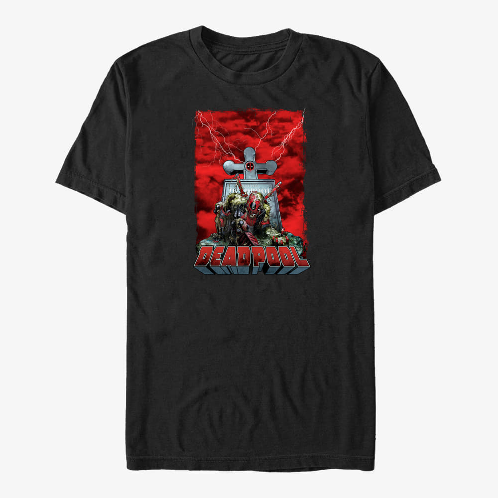 Trička Merch Marvel Deadpool - Deadpool Grave Unisex T-Shirt Black