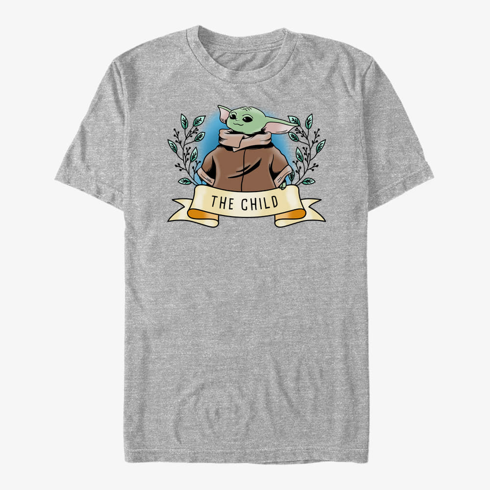 Magliette Merch Star Wars: The Mandalorian - Child Banner Unisex T-Shirt Heather Grey