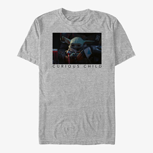 T-shirt Merch Star Wars: The Mandalorian - Curious Photo Unisex T-Shirt Heather Grey