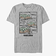 Merch Star Wars: The Mandalorian - Child Doodle Panels Unisex T-Shirt Heather Grey