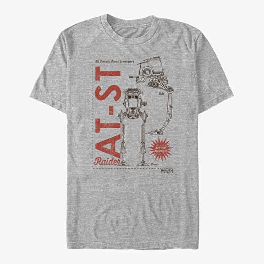 T-shirt Merch Star Wars: The Mandalorian - AT-ST Unisex T-Shirt Heather Grey