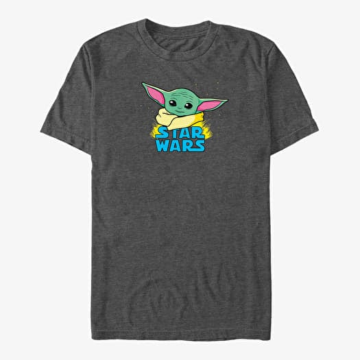 Tričko Merch Star Wars: The Mandalorian - The Child Profile Logo Unisex T-Shirt Dark Heather Grey