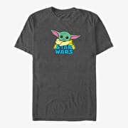 Merch Star Wars: The Mandalorian - The Child Profile Logo Unisex T-Shirt Dark Heather Grey