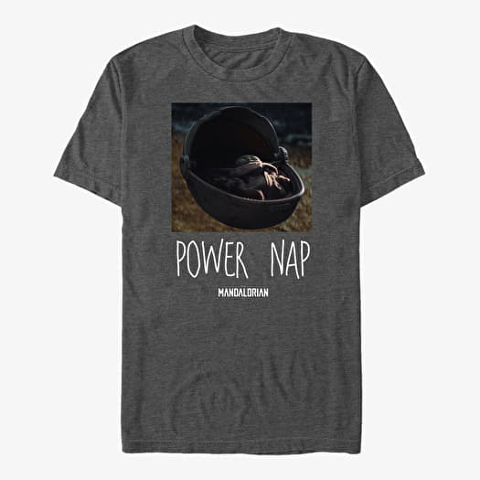 Tričko Merch Star Wars: The Mandalorian - Power Nap Unisex T-Shirt Dark Heather Grey