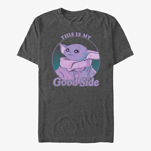 Tričko Merch Star Wars: The Mandalorian - Good Side Unisex T-Shirt Dark Heather Grey