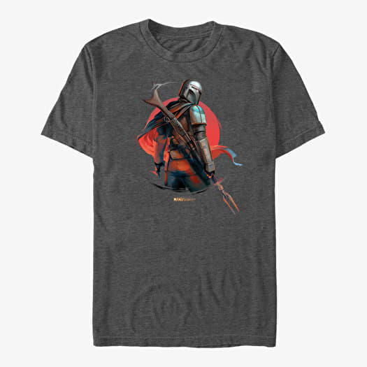 T-shirt Merch Star Wars: The Mandalorian - Mandalorian Sunrise Unisex T-Shirt Dark Heather Grey