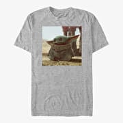 Merch Star Wars: The Mandalorian - Tiny Green Unisex T-Shirt Heather Grey