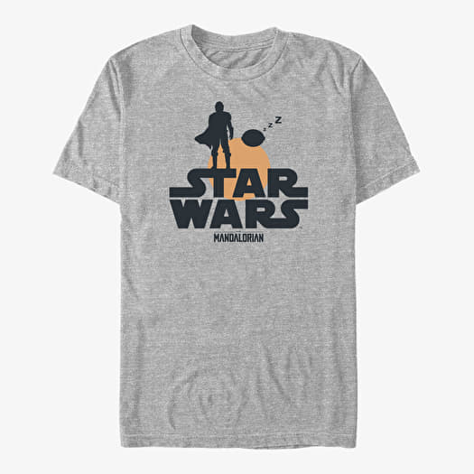 T-shirt Merch Star Wars: The Mandalorian - Sunset Duo Unisex T-Shirt Heather Grey
