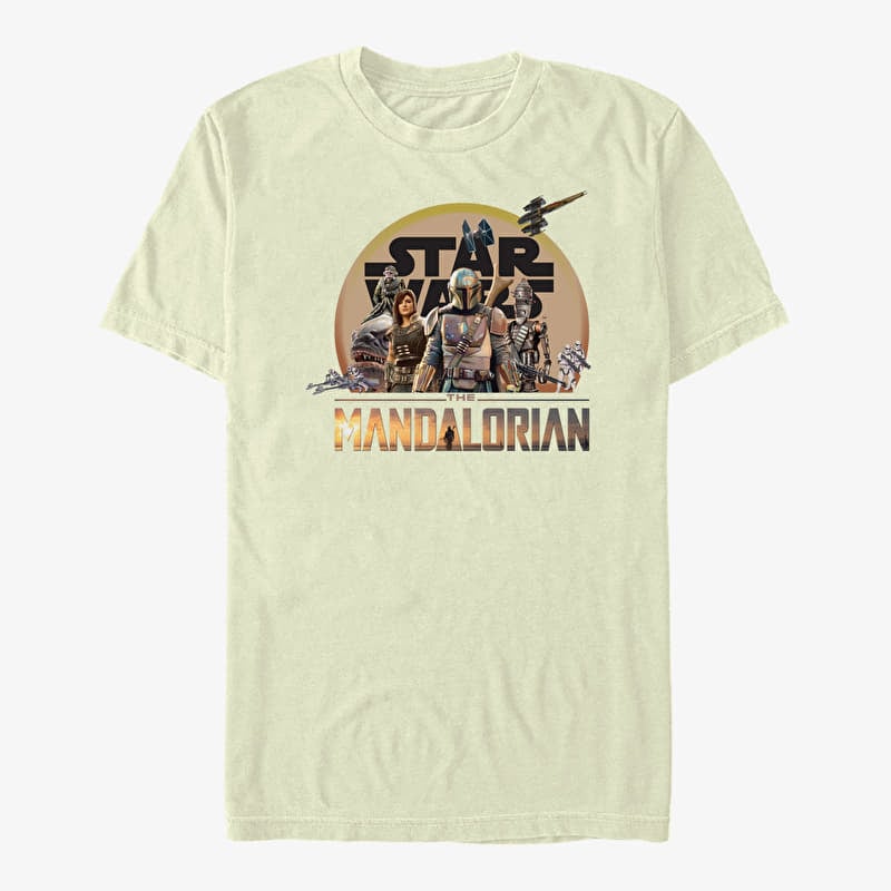 T-skjorte Merch Star Wars: The Mandalorian - Mandalorian Charcter Action Pose Unisex T-Shirt Natural