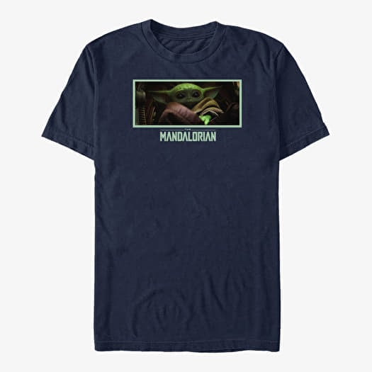 Tričko Merch Star Wars: The Mandalorian - The Stare Unisex T-Shirt Navy Blue