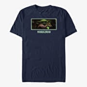 Merch Star Wars: The Mandalorian - The Stare Unisex T-Shirt Navy Blue