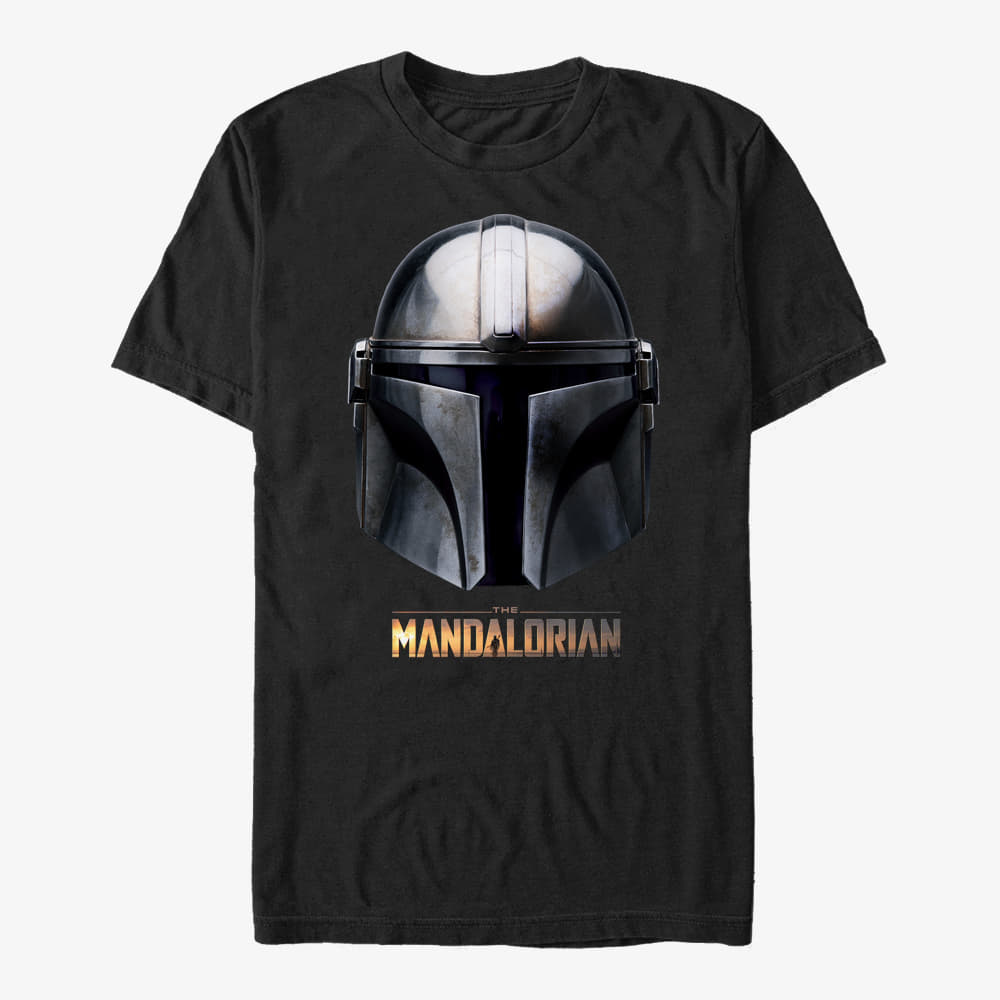 Magliette Merch Star Wars: The Mandalorian - Mandalorian Helmet Unisex T-Shirt Black