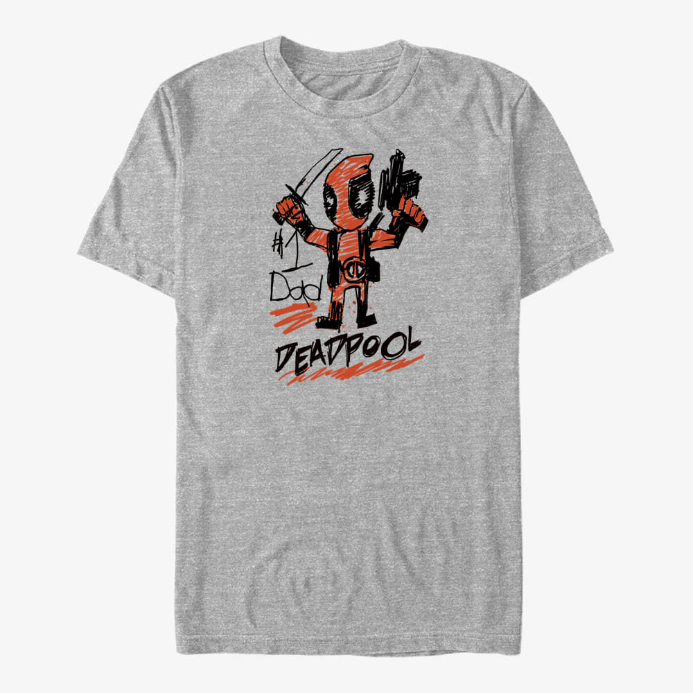 T-Shirts Merch Marvel Deadpool - Deadpool Dad Unisex T-Shirt Heather Grey