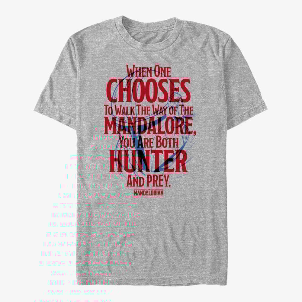 Magliette Merch Star Wars: The Mandalorian - Mandalore Line Unisex T-Shirt Heather Grey