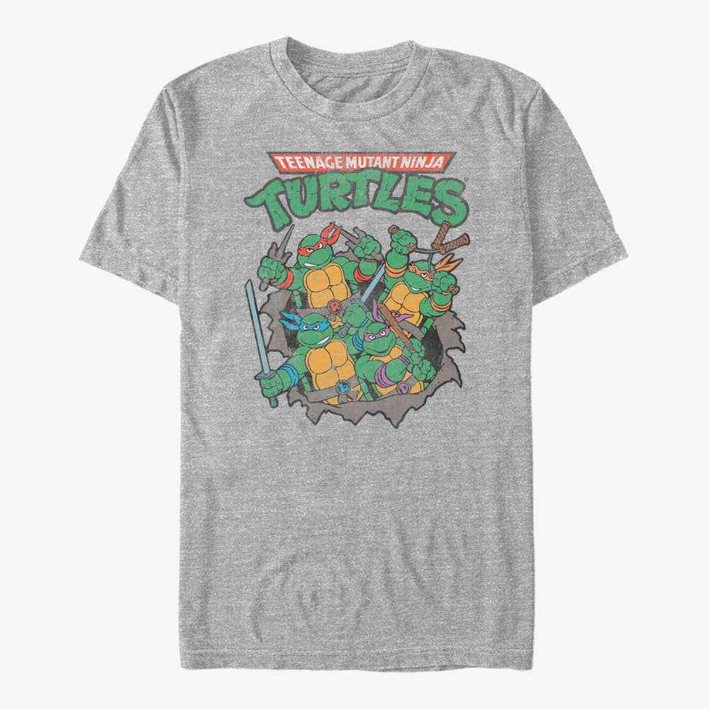 Magliette Merch Nickelodeon Teenage Mutant Ninja Turtles - Turtle Group Unisex T-Shirt Heather Grey