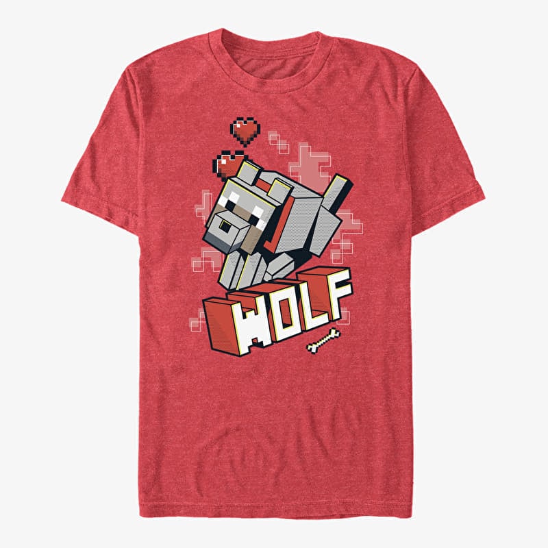 Merch Minecraft - WOLF HERO Unisex T-Shirt Vintage Heather Red