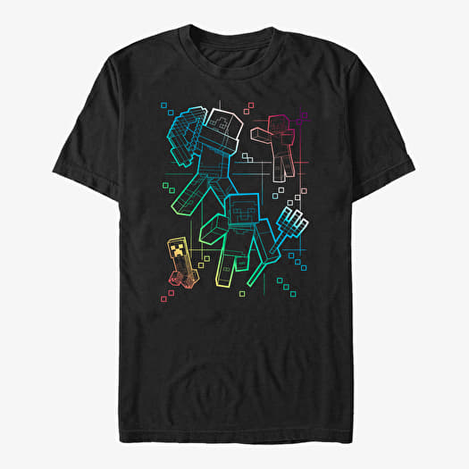 Marškinėliai Merch Minecraft - Gradient Lines Unisex T-Shirt Black