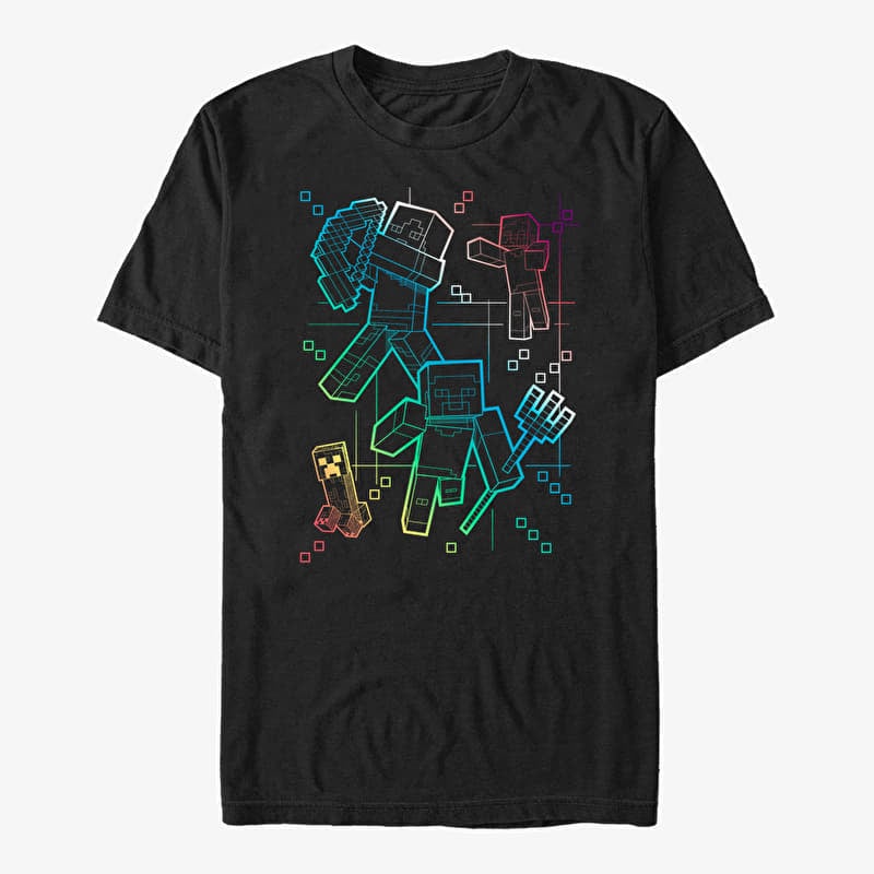T-shirt Merch Minecraft - Gradient Lines Unisex T-Shirt Black