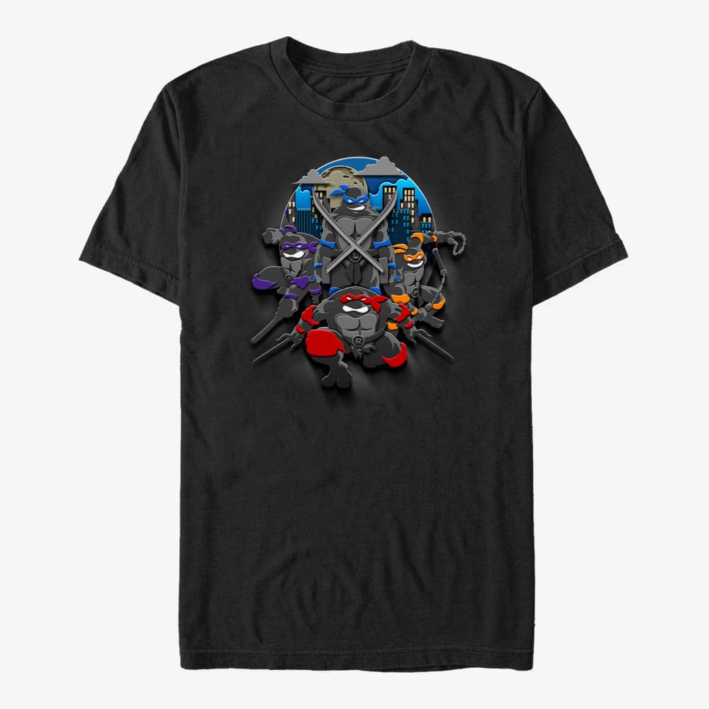 majice kratkih rukava Merch Nickelodeon Teenage Mutant Ninja Turtles - Heroes in a Half shell Unisex T-Shirt Black