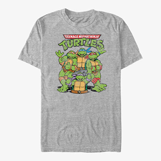 T-shirt Merch Nickelodeon Teenage Mutant Ninja Turtles - Turtle Group Unisex T-Shirt Heather Grey