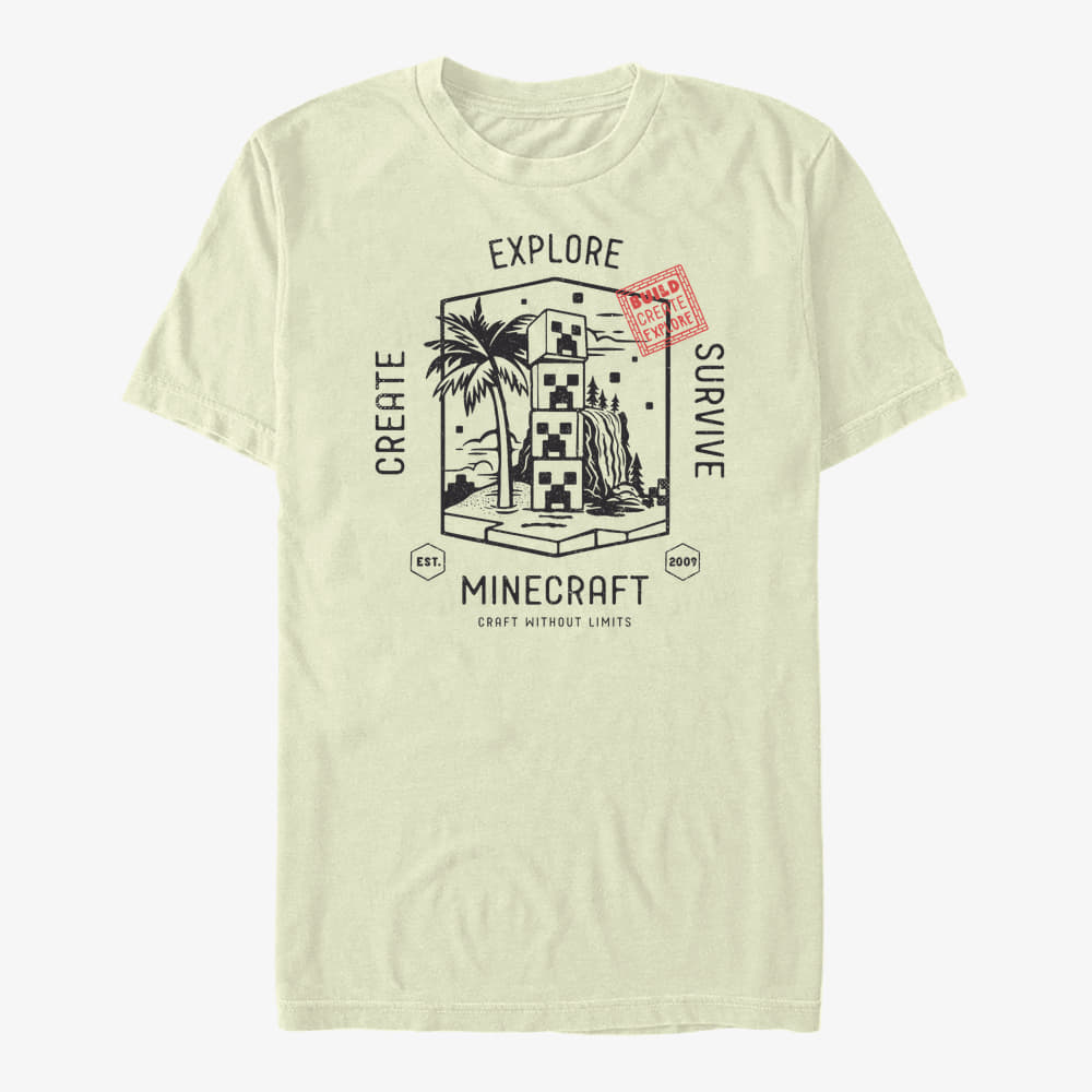T-shirts Merch Minecraft - Create, Explore, Survive Unisex T-Shirt Natural