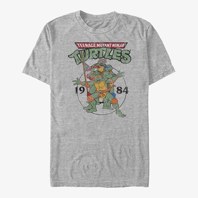 T-shirt Merch Nickelodeon Teenage Mutant Ninja Turtles - Group Elite Unisex T-Shirt Heather Grey