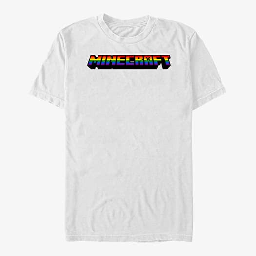 T-särk Merch Minecraft - MC RAINBOW LOGO Unisex T-Shirt White