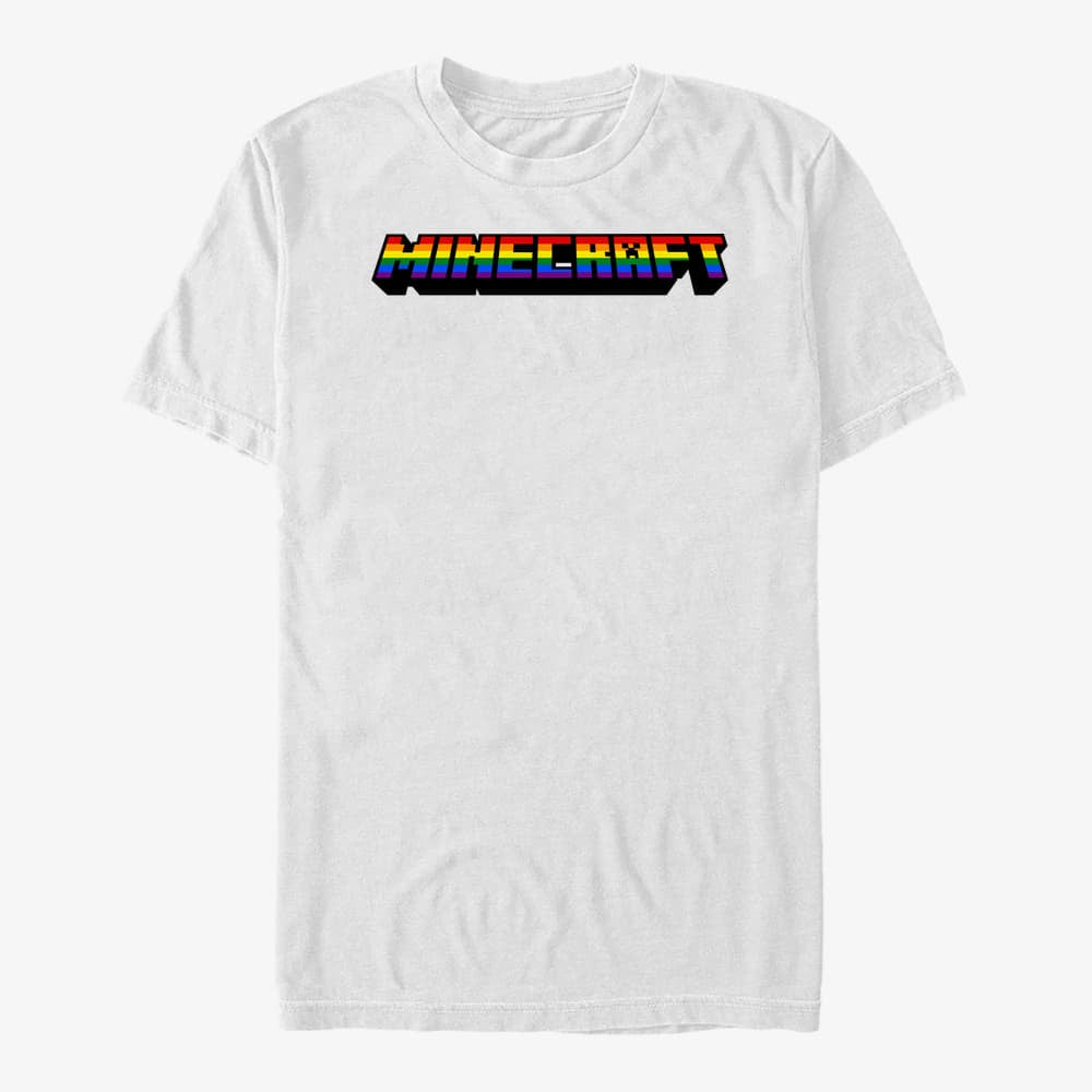 T-shirts Merch Minecraft - MC RAINBOW LOGO Unisex T-Shirt White