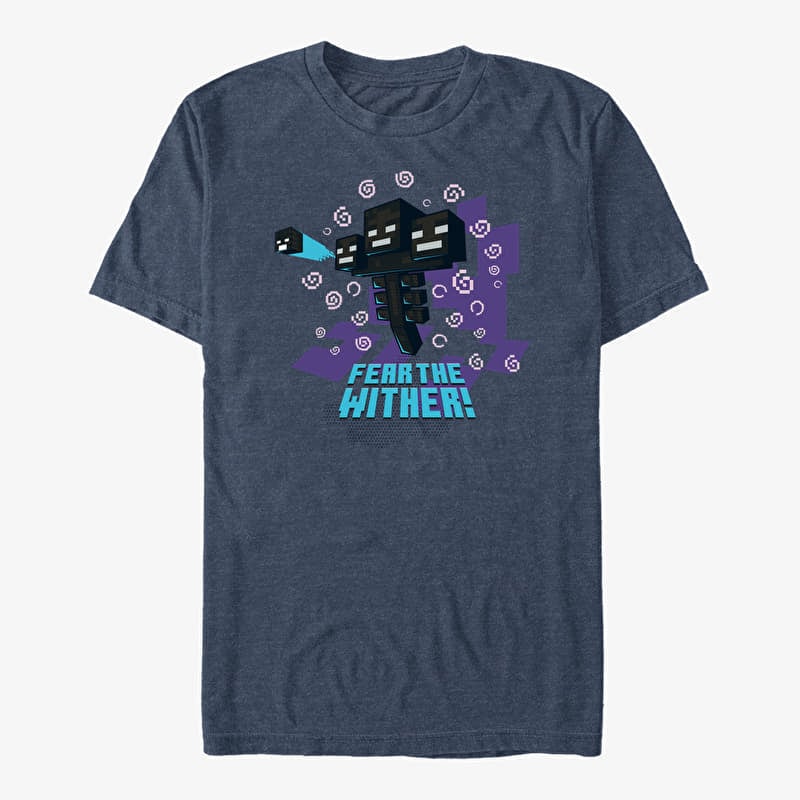 T-shirt Merch Minecraft - FEAR THE WITHER Unisex T-Shirt Vintage Heather Navy