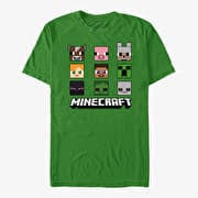 Merch Minecraft - Chibi Faces Unisex T-Shirt Kelly Green