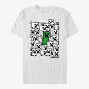 Merch Minecraft - Colorless Creeper Pile Unisex T-Shirt White