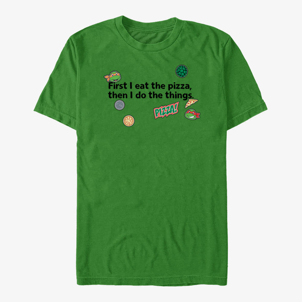 T-shirts Merch Nickelodeon Teenage Mutant Ninja Turtles - Pizza First Things Second Unisex T-Shirt Kelly Green