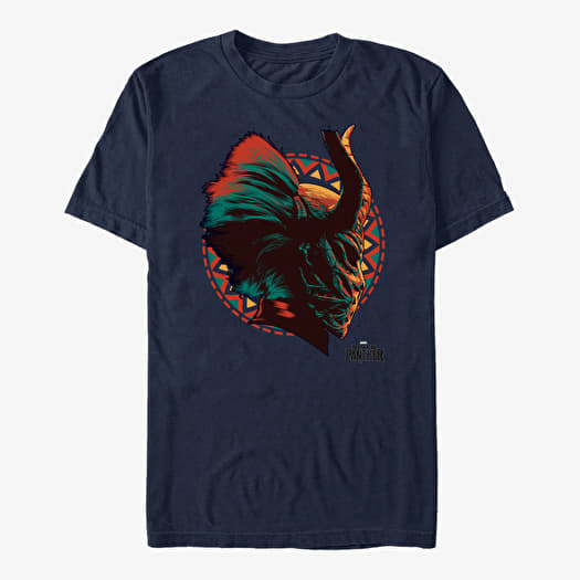 Tričko Merch Marvel Black Panther: Movie - The Mask Unisex T-Shirt Navy Blue