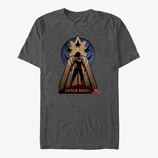 T-shirt Merch Captain Marvel: Movie - Marvel Deco Unisex T-Shirt Dark Heather Grey