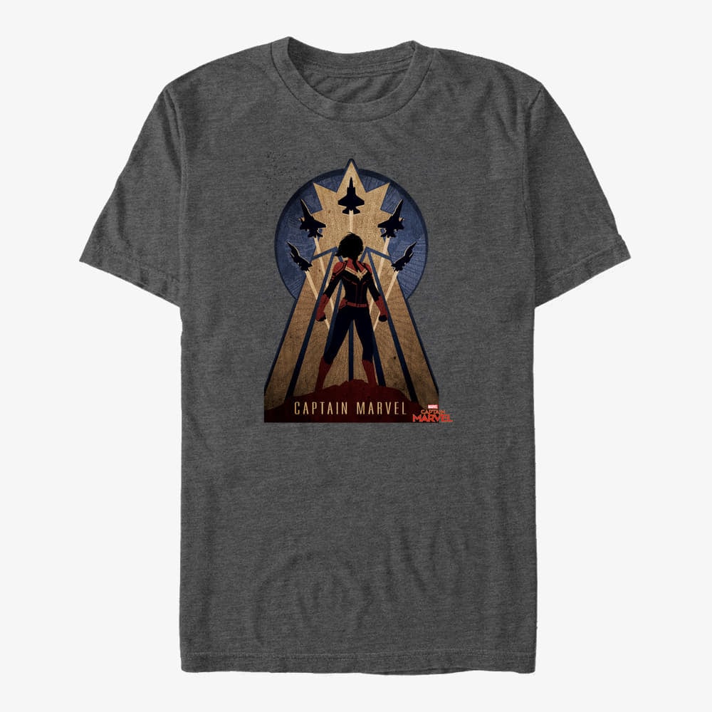 Футболки Merch Captain Marvel: Movie - Marvel Deco Unisex T-Shirt Dark Heather Grey