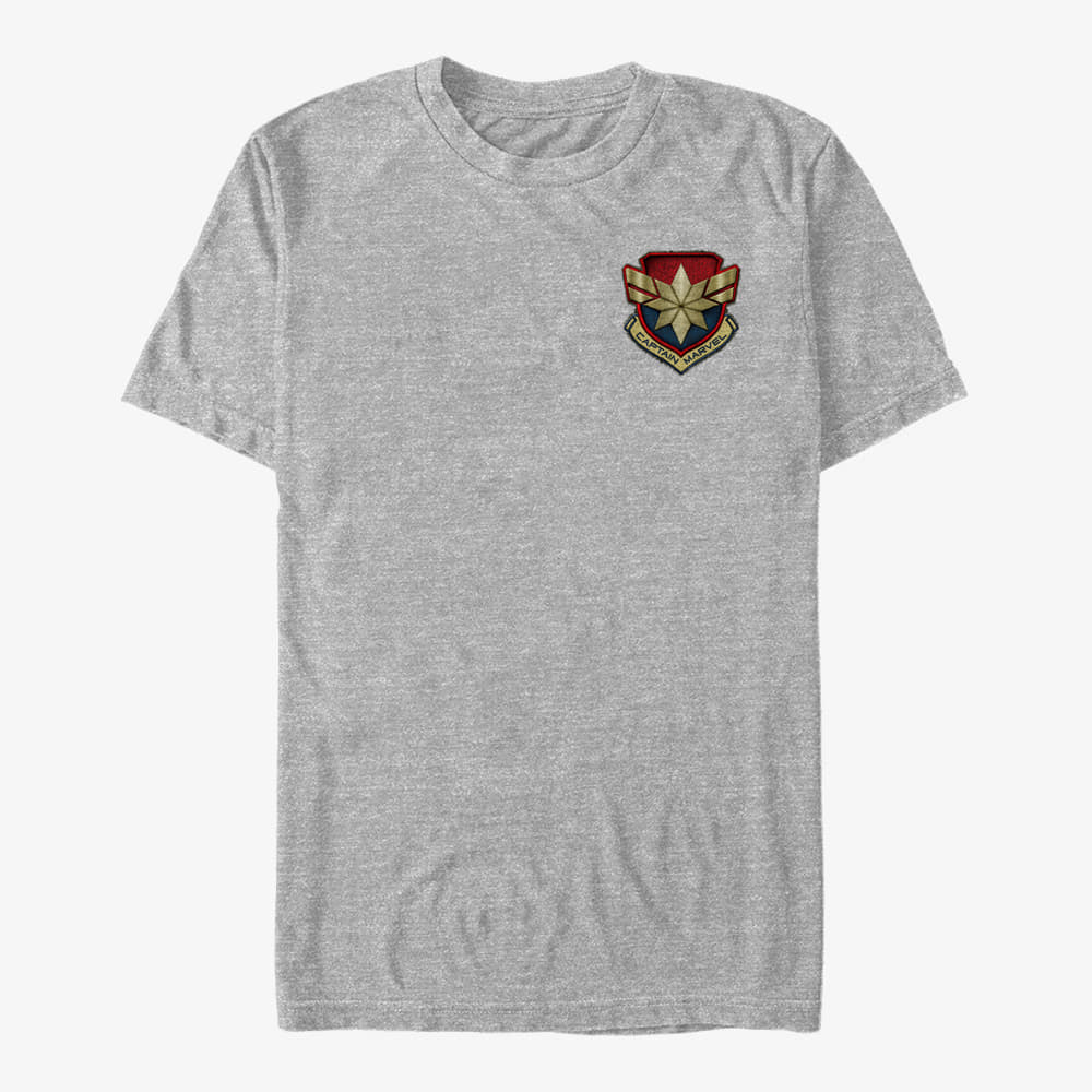 Magliette Merch Captain Marvel: Movie - Marvel Patch Unisex T-Shirt Heather Grey