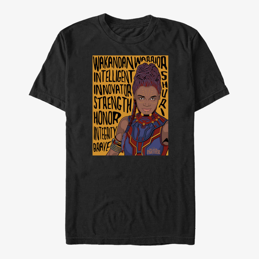 majice kratkih rukava Merch Marvel Black Panther: Movie - Shuri Verbiage Unisex T-Shirt Black