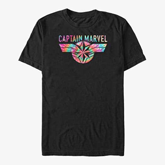 T-paita Merch Captain Marvel: Movie - Tie-Dye Captain Logo Unisex T-Shirt Black