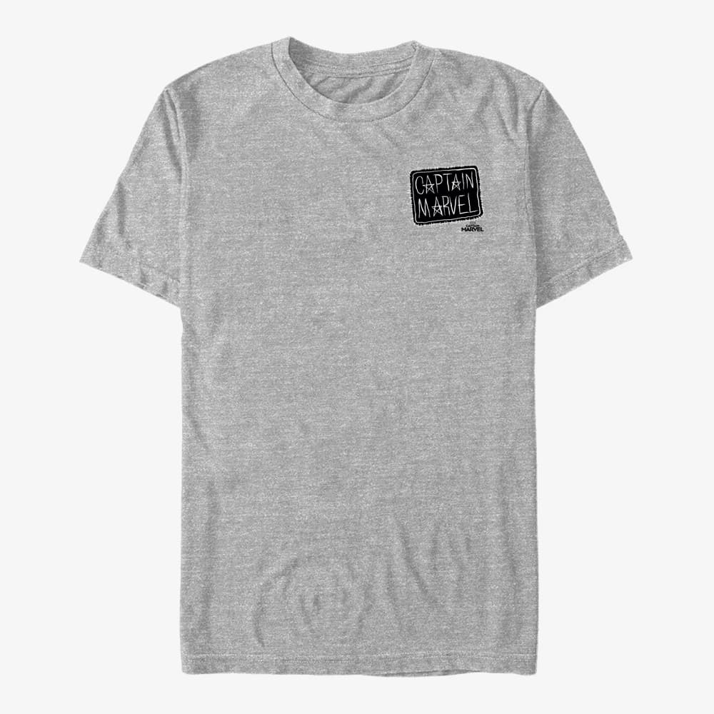 T-särgid Merch Captain Marvel: Movie - Captain Marvel Patch Unisex T-Shirt Heather Grey