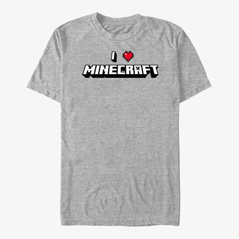 T-shirt Merch Minecraft - I Heart Minecraft Unisex T-Shirt Heather Grey